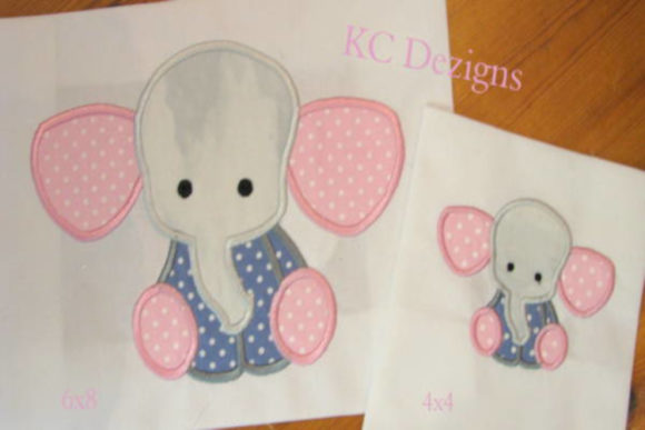 Adorable Baby Elephant Sitting Embroidery Design
