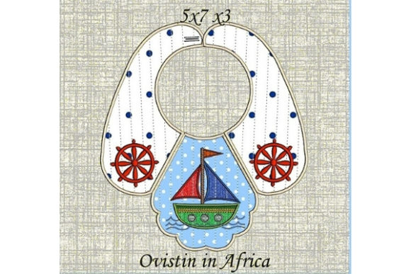 Charming Nautical Baby Bib for Small Hoops