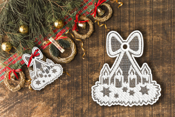 Christmas Candles FSL: A Charming Embroidery Design