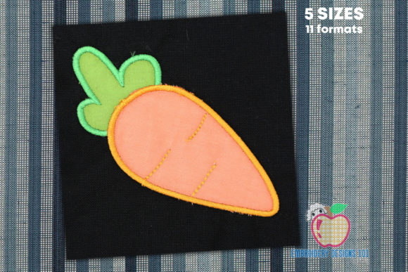 Green and Red Carrot Applique: A Fresh Brand Accent