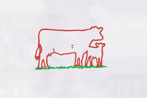 Outline Angus Cattle: A Versatile Holiday Embroidery