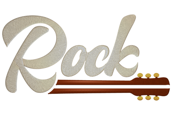 Rock Guitar: A Versatile Embroidery Design for Etsy