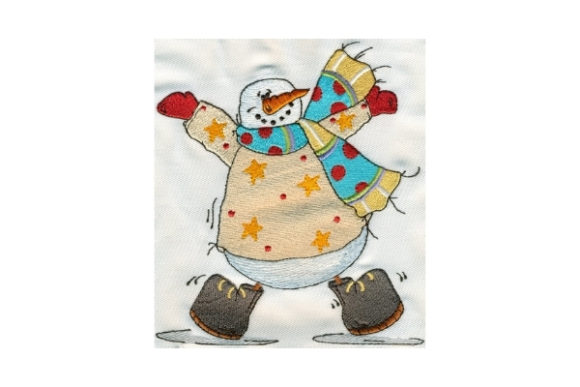 Sassy Fat Dancing Snowman: A Winter Embroidery Delight