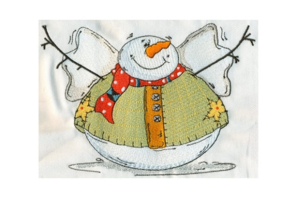 Sassy Fat Round Snowman Embroidery Design