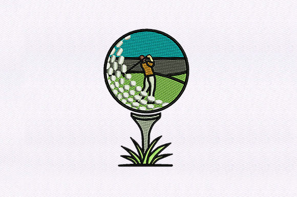 Scenic Golf Ball: A Charming Addition to Embroidery