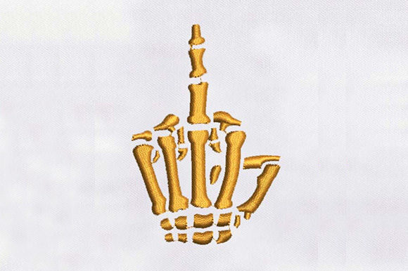 Skeleton Middle Finger: A Bold Embroidery Design